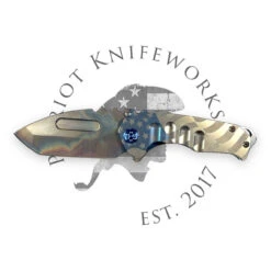 MEDFORD GENESIS T S45VN VULCAN TANTO BLADE, BLUE AMERICAN FLAG HANDLES, BLUE HW, BLUE FLAG CLIP, NP3 BREAKER