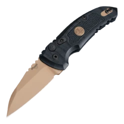 SIG A01-MicroSwitch Emperor Scorpion Automatic Folder: 2.75" Wharncliffe Blade - FDE PVD Finish, Solid Black G10 Frame- 16100