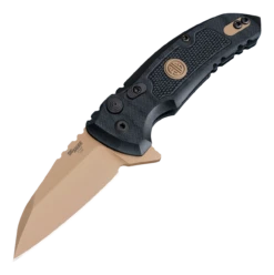 SIG X1-MicroFlip Emperor Scorpion Manual Flipper: 2.75" Wharncliffe Blade - FDE PVD Finish, Solid Black G10 Frame