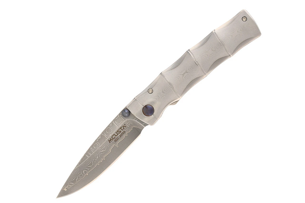 MCUSTA Knives MC-33D Shinra Take VG-10 Core Damascus Blade Bamboo Design Damascus Handle 3.75" Folding Knife 3 MCUSTA Knives MC-33D Shinra Take VG-10 Core Damascus Blade Bamboo Design Damascus Handle 3.75" Folding Knife