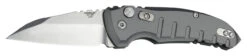 Hogue A01-MicroSwitch Automatic Folder: 2.75" Wharncliffe Blade - Tumbled Finish, Matte Grey Aluminum Frame
