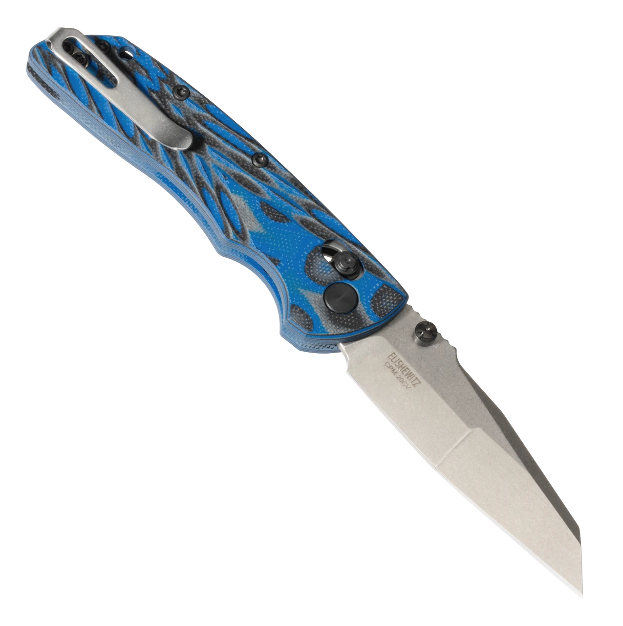 Hogue Deka Manual Folder: 3.25" Wharncliffe Blade - Tumbled Finish, G-Mascus Blue Lava G10 Frame - 24263 4 Hogue Deka Manual Folder: 3.25" Wharncliffe Blade - Tumbled Finish, G-Mascus Blue Lava G10 Frame - 24263 - Image 2