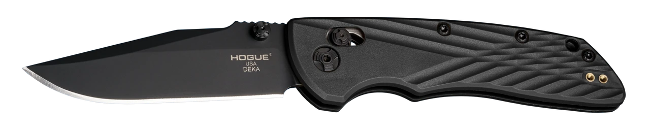 Hogue Deka Manual Folder: 3.25" Clip Point Blade - Black Cerakote Finish, Black Polymer Frame - 24376 3 Hogue Deka Manual Folder: 3.25" Clip Point Blade - Black Cerakote Finish, Black Polymer Frame - 24376