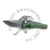 Smooth Criminal S35VN Tumbled Blade, Green Handles, Bronze HW/Clip -Knife Hub Shop 2EF87AAD 9037 402A 9858 6A6DA0A265D5 54638.1694813361