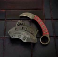 Bastinelli Knives PiKa PVD W/ Red Tsuka Wrap