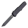 HK Hadron OTF Automatic: 3.375" Tanto Blade (Partially Serrated) - Black PVD Finish, Matte Black Aluminum Frame