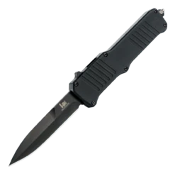 New Products 15 HK Incursion OTF Automatic: 3.9" Bayonet Blade - Black PVD Finish, Matte Black Aluminum Frame