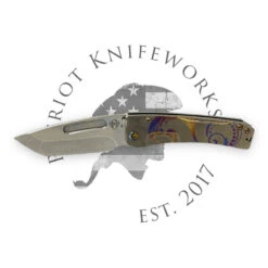 Medford Slim Midi S45VN Tumbled Tanto Blade, Violet-Bronze Filigree Handles, FLM HW/Clip