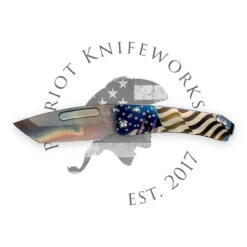 Medford Midi Marauder S45VN Vulcan Tanto Blade, Blue "Billowing Flag" Handles, STD HW, Brsh Clip, NP3 Breaker