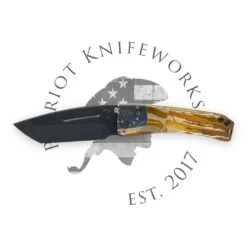 Medford Slim Midi S45VN PVD Tanto Blade, Bronze Tattered Betsy Ross Flag Handles, PVD HW/Clip