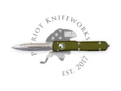 Microtech 122-6OD Ultratech D/E OD Green Satin Full Serrated