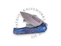 Medford Prae Slim S45VN Tumbled DP Blade, Faced/Flm Solar Flare Handle, Blue Spring, STD HW, FLM Clip