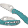 Spyderco C11FPWCTL Delica Flat WC Blue -Knife Hub Shop C11FWCTL L 95803.1686171523
