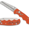 Spyderco Autonomy AUTO Serrated Blade, Orange G10 Handles - C165GSOR -Knife Hub Shop C165GSOR Both 34098.1686341676