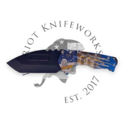 Medford Prae T S35VN PVD Tanto Blade, Blue Tattered Betsy Ross Flag Handles, STD HW/Clip, PVD Breaker