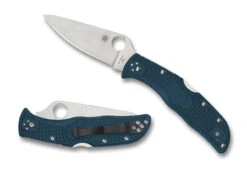 Spyderco C243FPK390 Endela Blue Lightweight K390 PlainEdge Blade Knife
