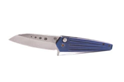 Medford Nosferatu Flipper S35VN Tumbled Blade, Blue Handles, Flm HW, Brsh/Flm Clip