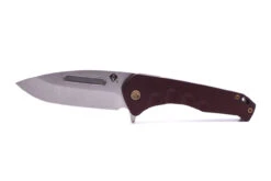 Medford Swift FL Flipper S45VN Tumbled DP Blade, Red Handle, Tumbled Spring, Bronze HW/Clip