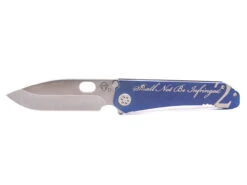 Medford 187DP D2 Tumbled Blade, Blue "2nd Amendment"Handles, STD HW/Clip
