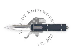 Microtech 227-12 Dirac Delta D/E Stonewash Full Serrated