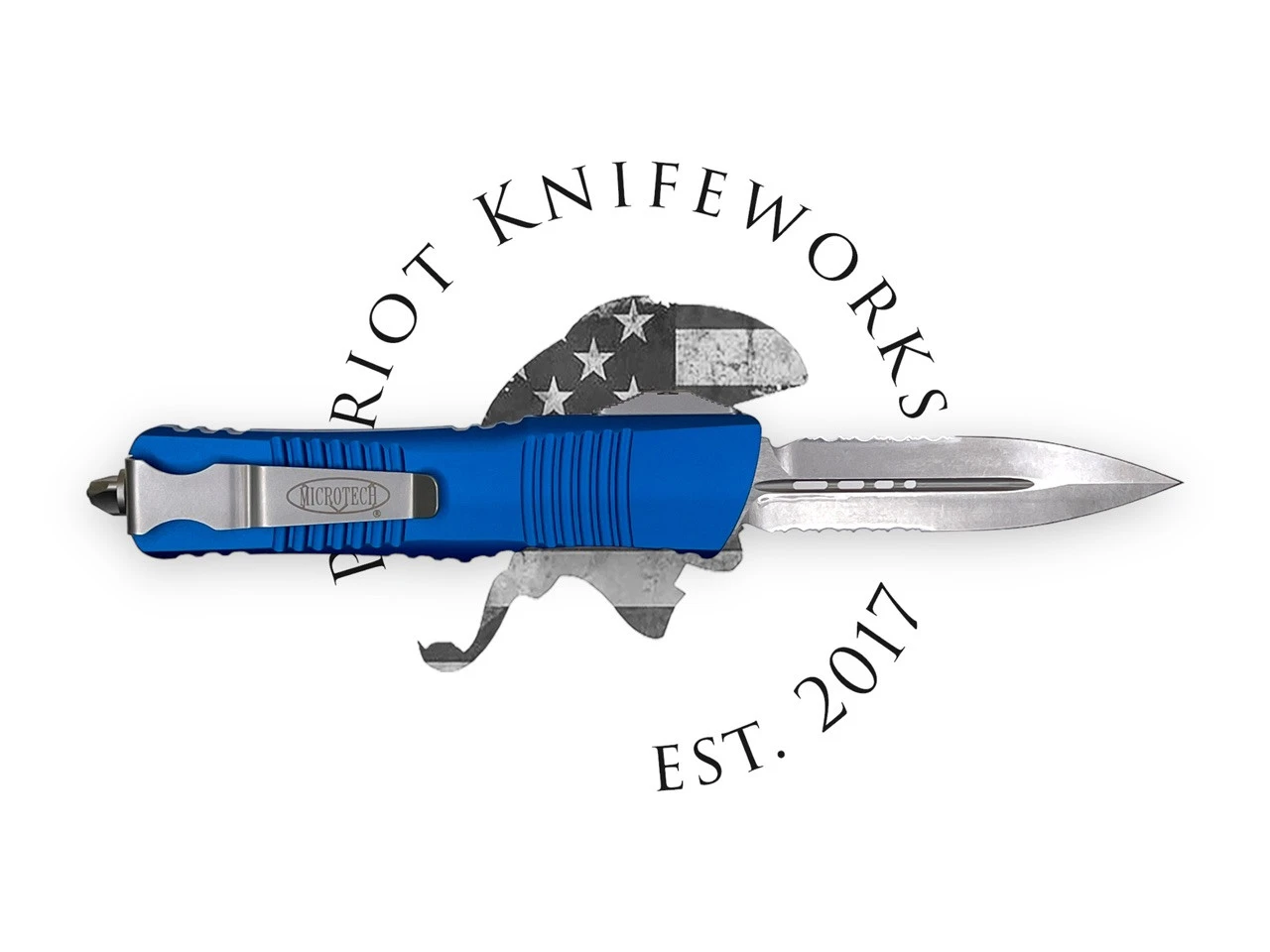 Microtech 142-11BL Combat Troodon D/E Blue Stonewash Partial Serrated 4 Microtech 142-11BL Combat Troodon D/E Blue Stonewash Partial Serrated - Image 2