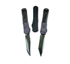 Heretic Knives H022B-6A-PUCF Manticore S Bowie DLC Black Ano W/ Purple Camo Carbon