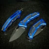Heretic Knives Medusa Black Tanto & Blue Handle H011-4A-BLU