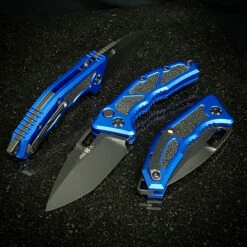 Heretic Knives Medusa Black Tanto & Blue Handle H011-4A-BLU