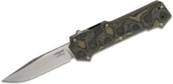 Hogue Compound OTF Automatic: 3.5" Clip Point Blade - Tumbled Finish, G-Mascus Green G10 Frame 34038