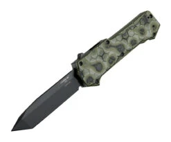 Hogue Compound OTF Automatic: 3.5" Tanto Blade - Black PVD Finish, G-Mascus Green G10 Frame - 34028