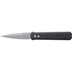 ProTech Pro-Tech 920 Godfather Solid Black Handle, Blasted Blade, Plain Edge