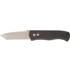 ProTech Pro-Tech E7T01 Emerson CQC7 Tanto Auto, Black Handle, Blasted Blade, Plain Edge