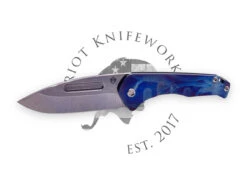 Medford Prae Slim S45VN Tumbled DP Blade, Faced/Flm Solar Flare Handle, Blue Spring, STD HW, Film Clip