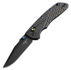 Hogue 24299-LIM Deka Manual Folder (Collector Series): 3.25" Clip Point Blade - Black Cerakote Finish, Black Carbon Fiber Frame & Green Tritium Insert