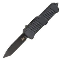 New Products 9 HK Mini Incursion OTF Automatic: 2.95" Tanto Blade - Black PVD Finish, Matte Black Aluminum Frame
