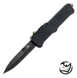 New Products 11 HK Incursion OTF Automatic: 3.9" Bayonet Blade - Black PVD Finish, Matte Black Aluminum Frame - Tritium Infused Trigger