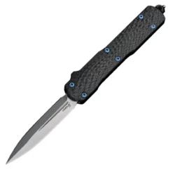 Hogue Counterstrike OTF Automatic (Collector Series): 3.35" Double Edge Blade - Tumbled Finish, Aluminum Case & Black Carbon Fiber Cover