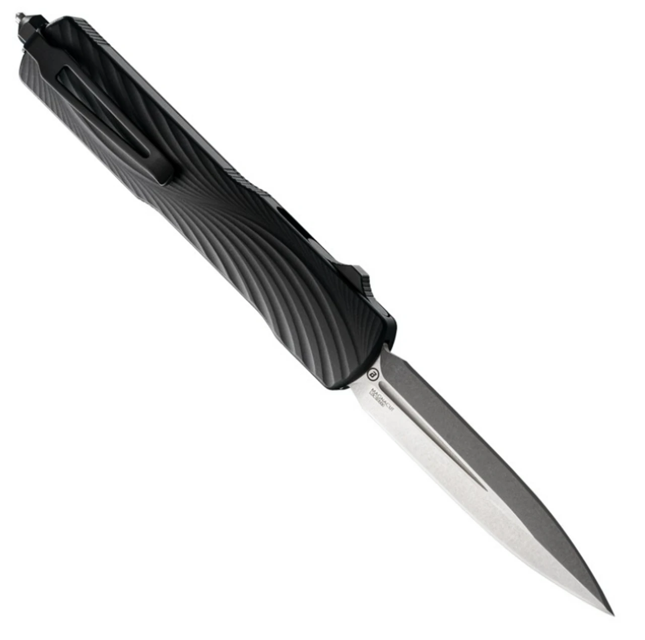 Hogue Counterstrike OTF Automatic (Collector Series): 3.35" Double Edge Blade - Tumbled Finish, Aluminum Case & Black Carbon Fiber Cover 4 Hogue Counterstrike OTF Automatic (Collector Series): 3.35" Double Edge Blade - Tumbled Finish, Aluminum Case & Black Carbon Fiber Cover - Image 2