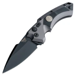 Hogue SIG EX-A05 Tactical Automatic Folder: 3.5" Spear Point Blade - Black Cerakote Finish, Matte Grey Aluminum Frame & Solid Black G10 Inserts - 36532
