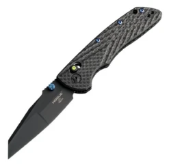 Hogue 24298-LIM Deka Manual Folder (Collector Series): 3.25" Wharncliffe Blade - Black Cerakote Finish, Black Carbon Fiber Frame & Green Tritium Insert