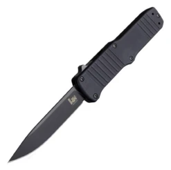 HK Hadron OTF Automatic: 3.375" Clip Point Blade - Black PVD Finish, Matte Black Aluminum Frame - 54010